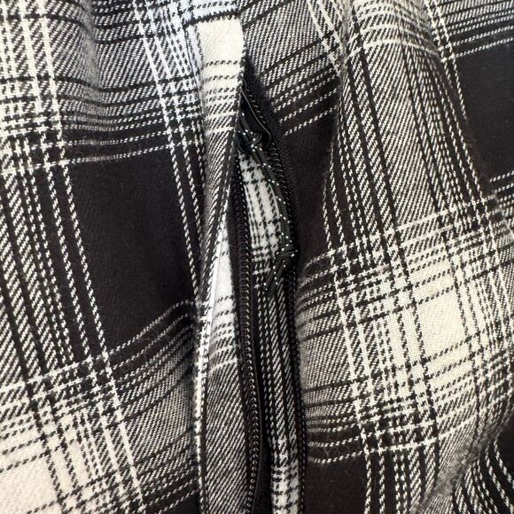 Volcom Hooded Black White Checkered Cotton Blend Ski Snowboard Lightweight Pocke - Picture 11 of 13